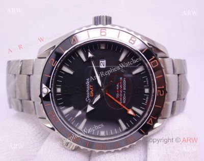 Replica Omega Seamaster GMT Orange Number On Bezel - Stainless Steel Bracelet
